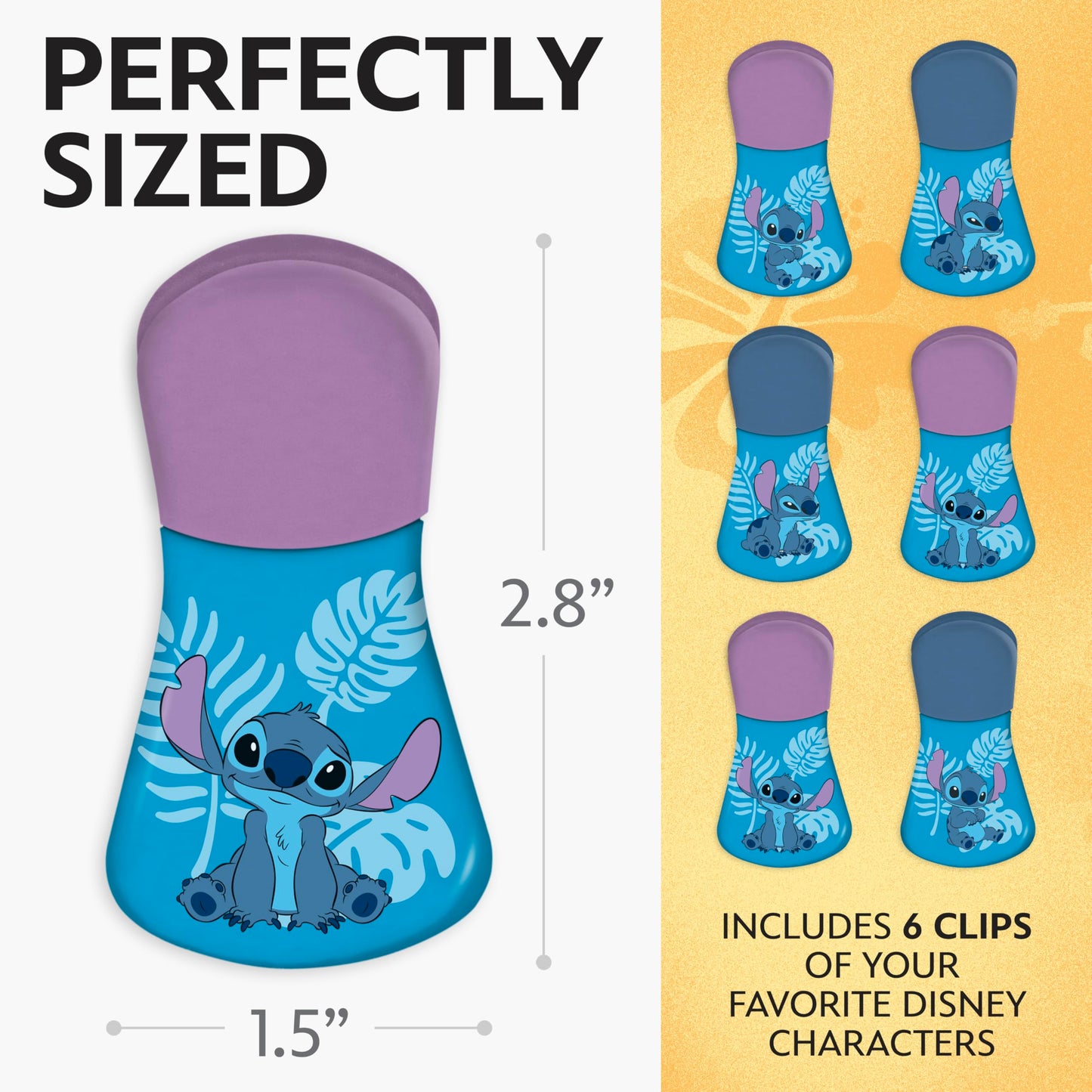 Disney Magnetic Bag Clips – 6 Pack for Pantry & Fridge