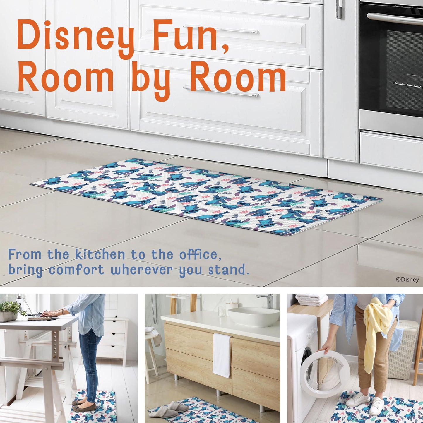 Disney Anti-Fatigue Kitchen Mat - Cushioned, Non-Slip