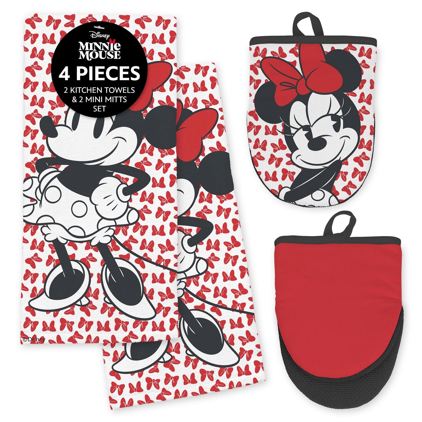 Disney Kitchen Towels & Mini Mitts Set - 4 Piece Bundle