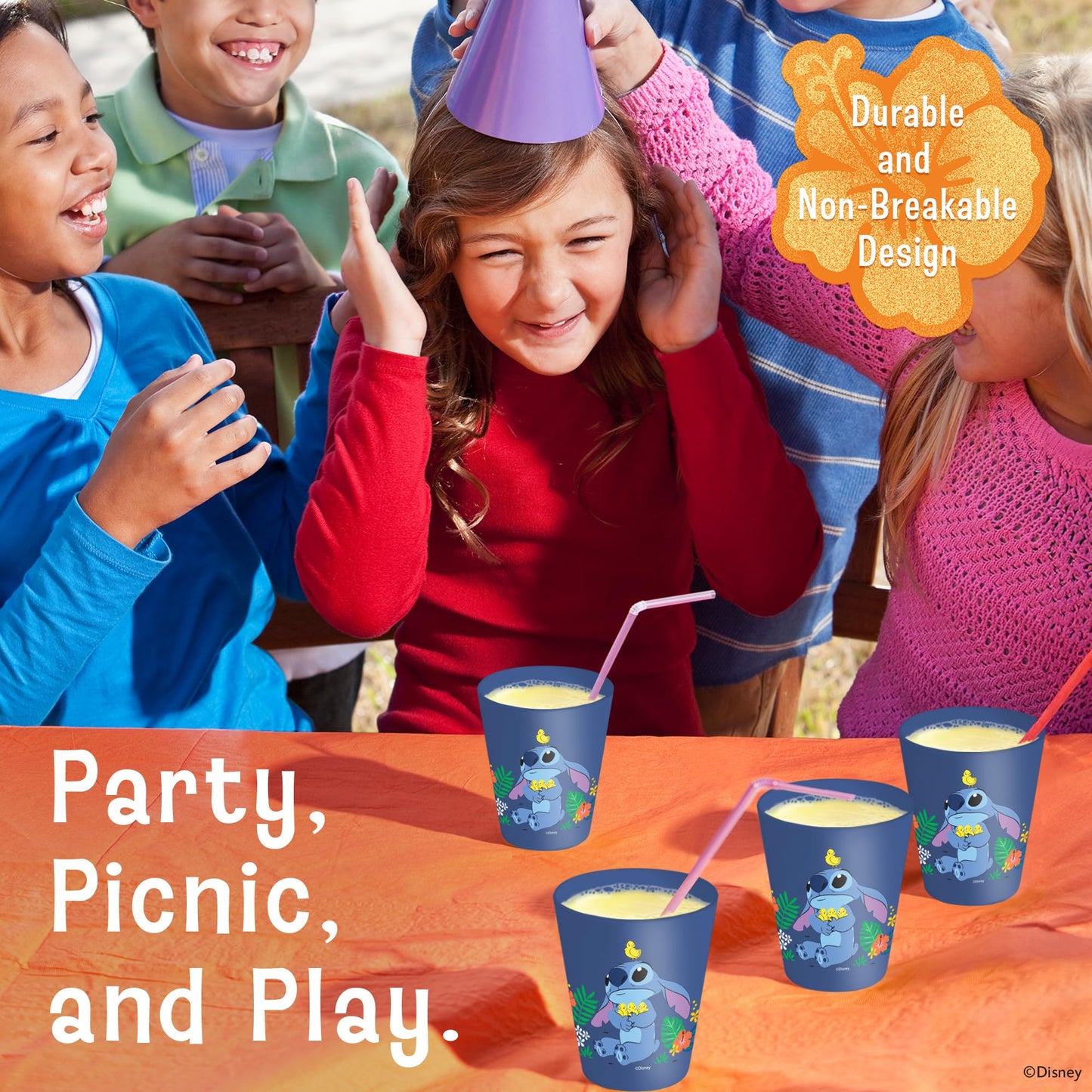 Disney Plastic Cups – 4 Pack 16 oz BPA-Free Stackable Tumblers