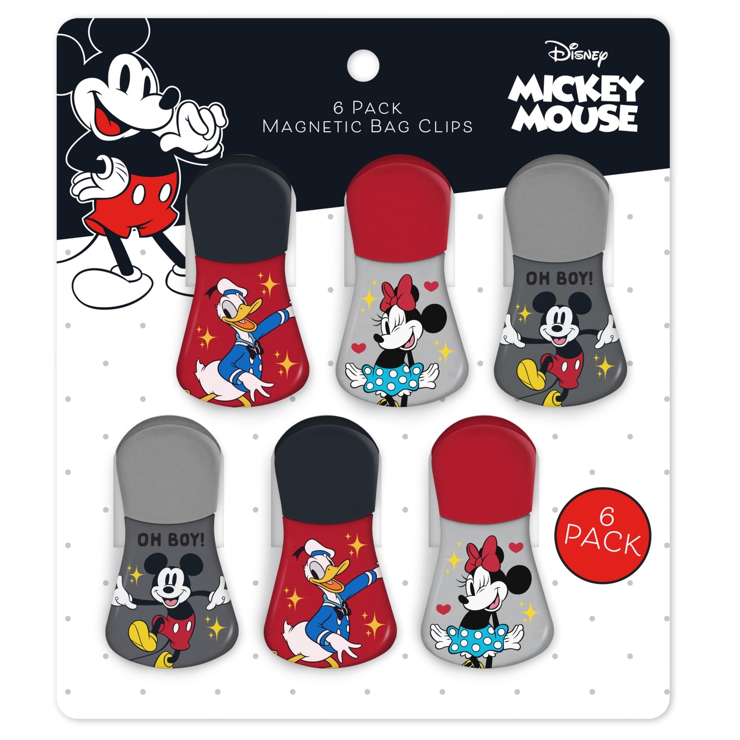 Disney Magnetic Bag Clips – 6 Pack for Pantry & Fridge