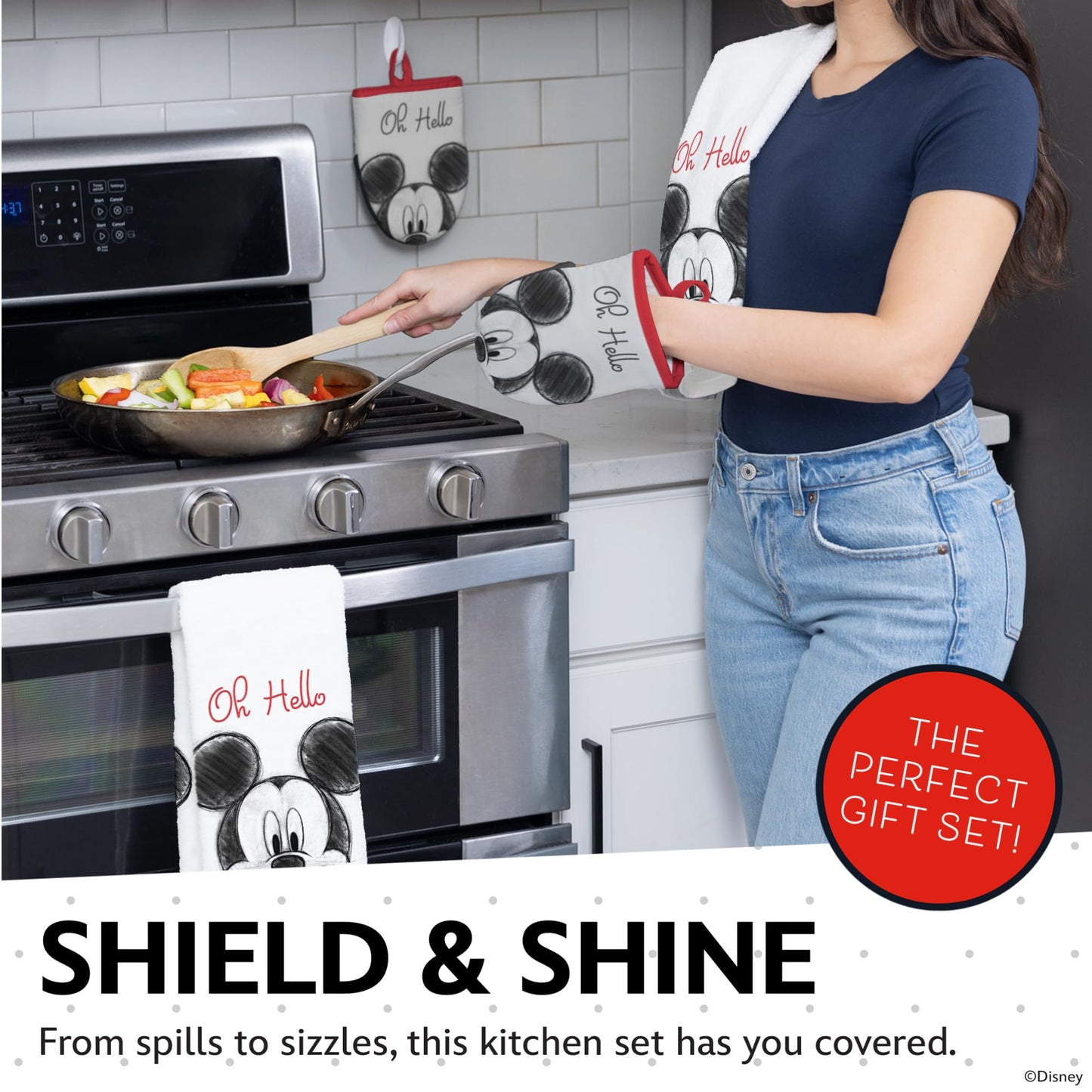Disney Kitchen Towels & Mini Mitts Set - 4 Piece Bundle