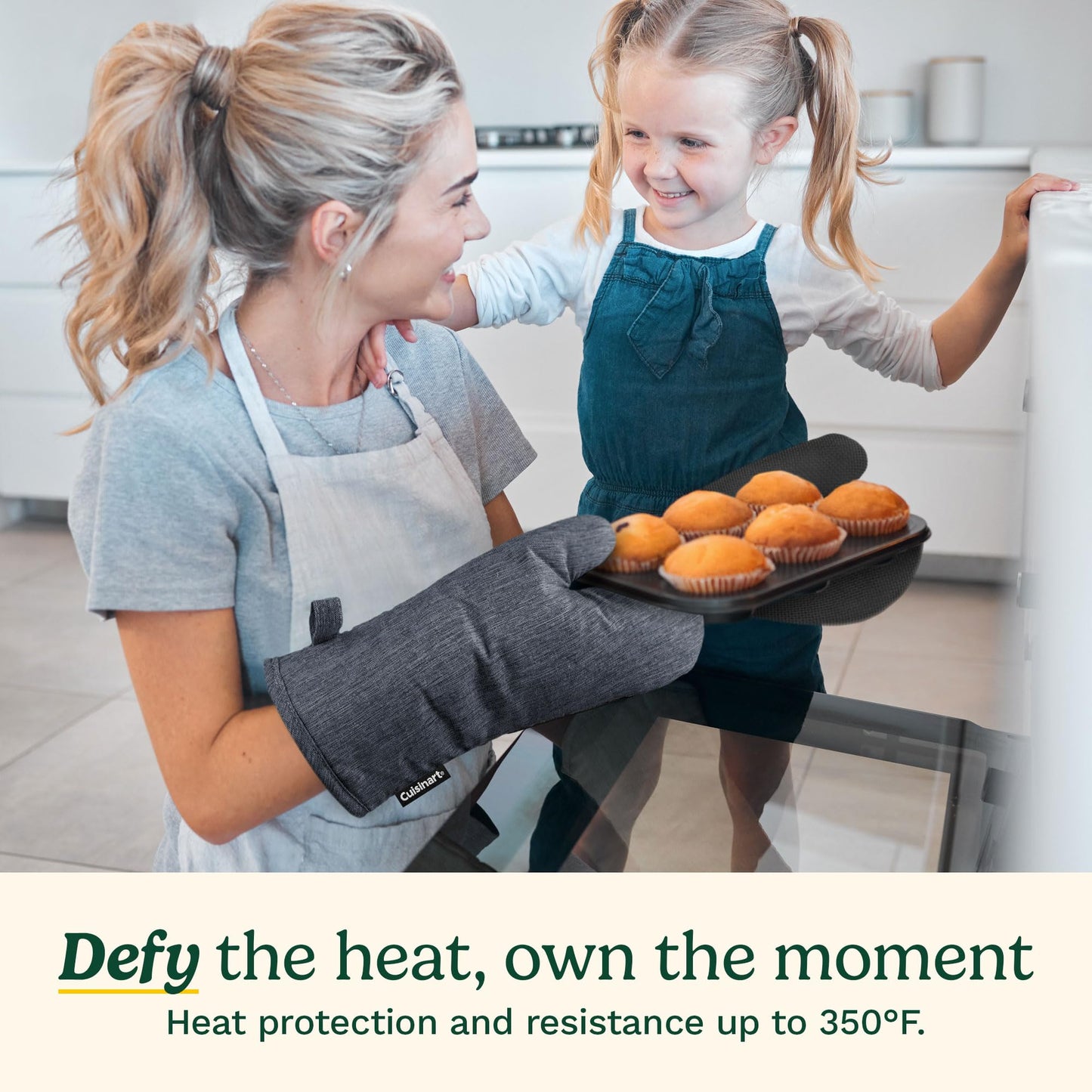 Cuisinart Chambray Oven Mitts - Neoprene Grip, 2 Pack