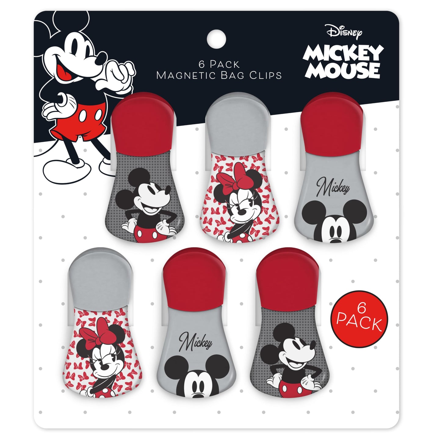Disney Magnetic Bag Clips – 6 Pack for Pantry & Fridge