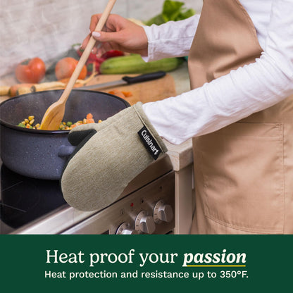 Cuisinart Chambray Mini Oven Mitts - Neoprene Grip, 2 Pack
