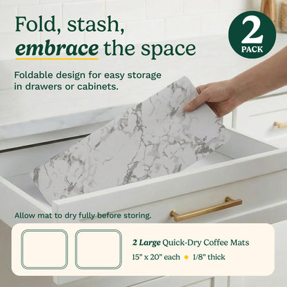 Cuisinart Coffee Bar Mat - Quick-Dry Absorbent, 2 Pack