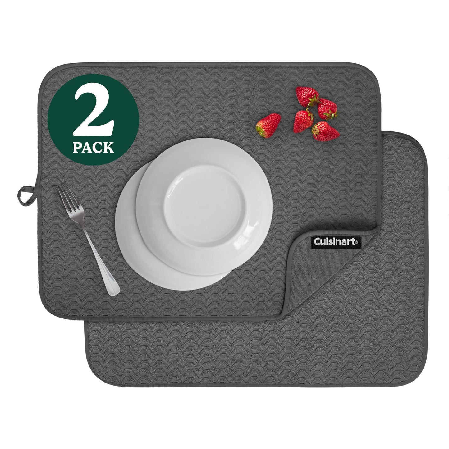 Cuisinart XL Dish Drying Mats - Ultra Absorbent, 2 Pack