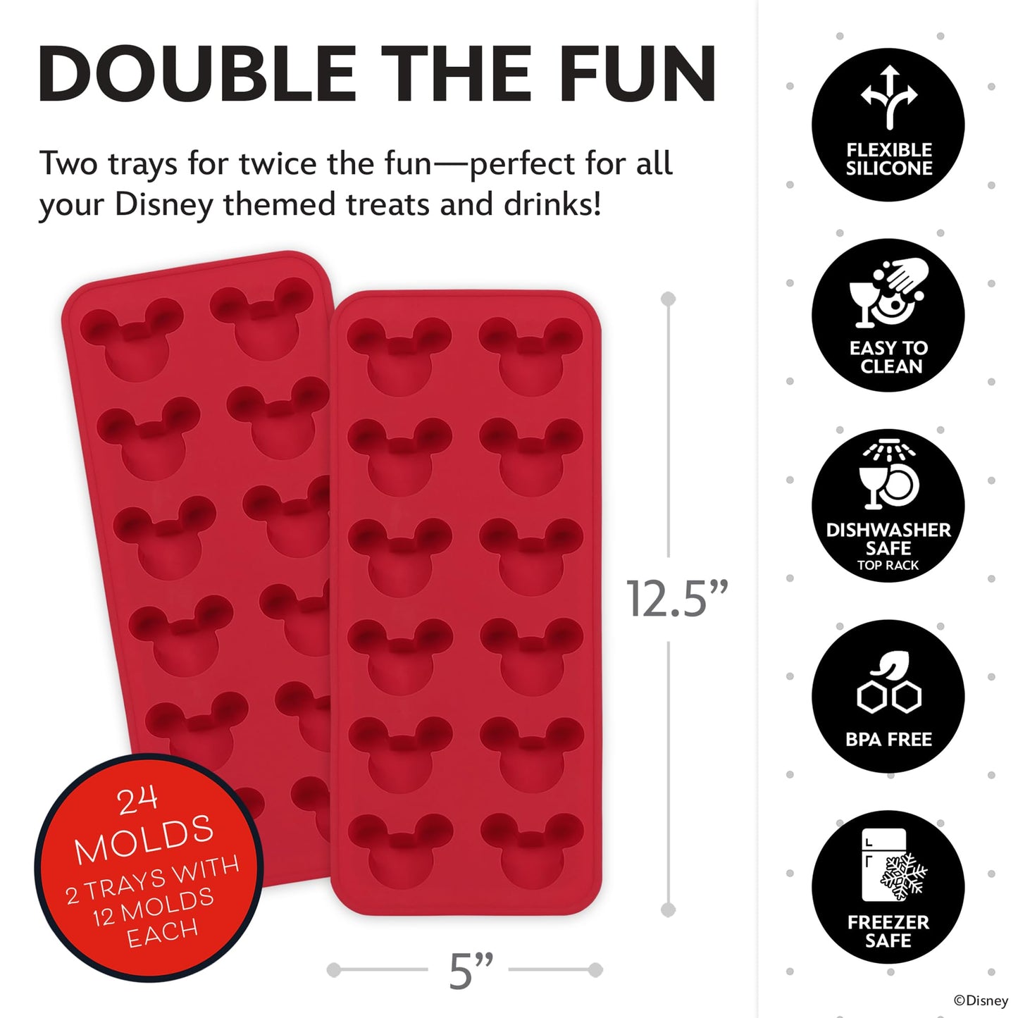 Disney  Ice Cube Trays - Flexible Silicone, 2 Pack