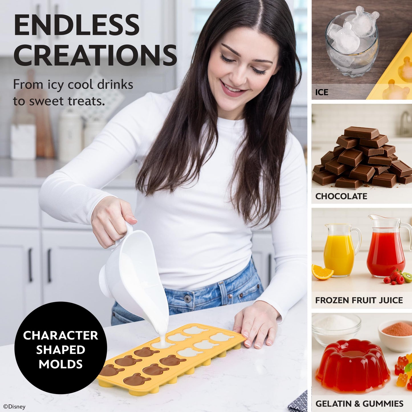 Disney  Ice Cube Trays - Flexible Silicone, 2 Pack