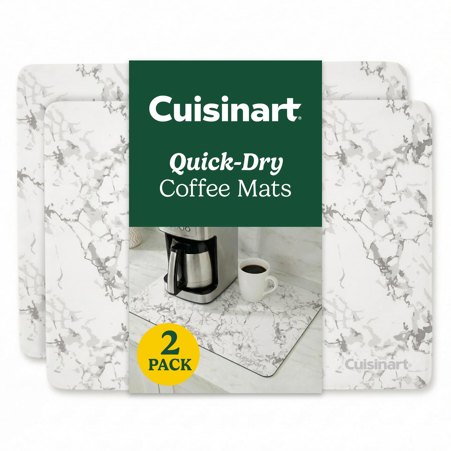 Cuisinart Coffee Bar Mat - Quick-Dry Absorbent, 2 Pack