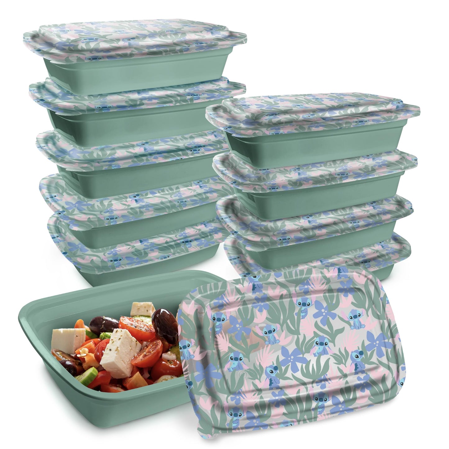 Disney Meal Prep Containers - 20 Piece Reusable Set with Lids