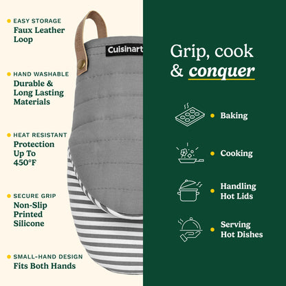 Cuisinart Horizon Mini Oven Mitts - Silicone Grip, 2 Pack