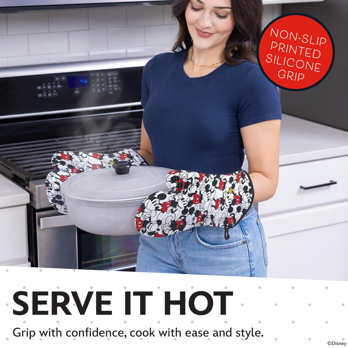 Disney Oven Mitts – Heat Resistant Silicone Grip, 2 Pack