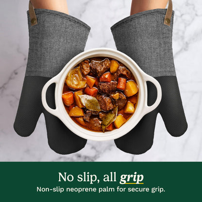 Cuisinart Chambray Oven Mitts - Neoprene Grip, 2 Pack