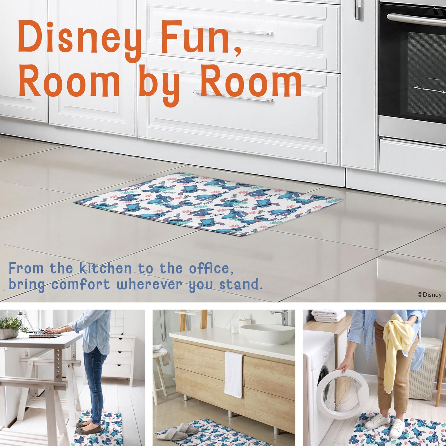 Disney Anti-Fatigue Kitchen Mat - Cushioned, Non-Slip