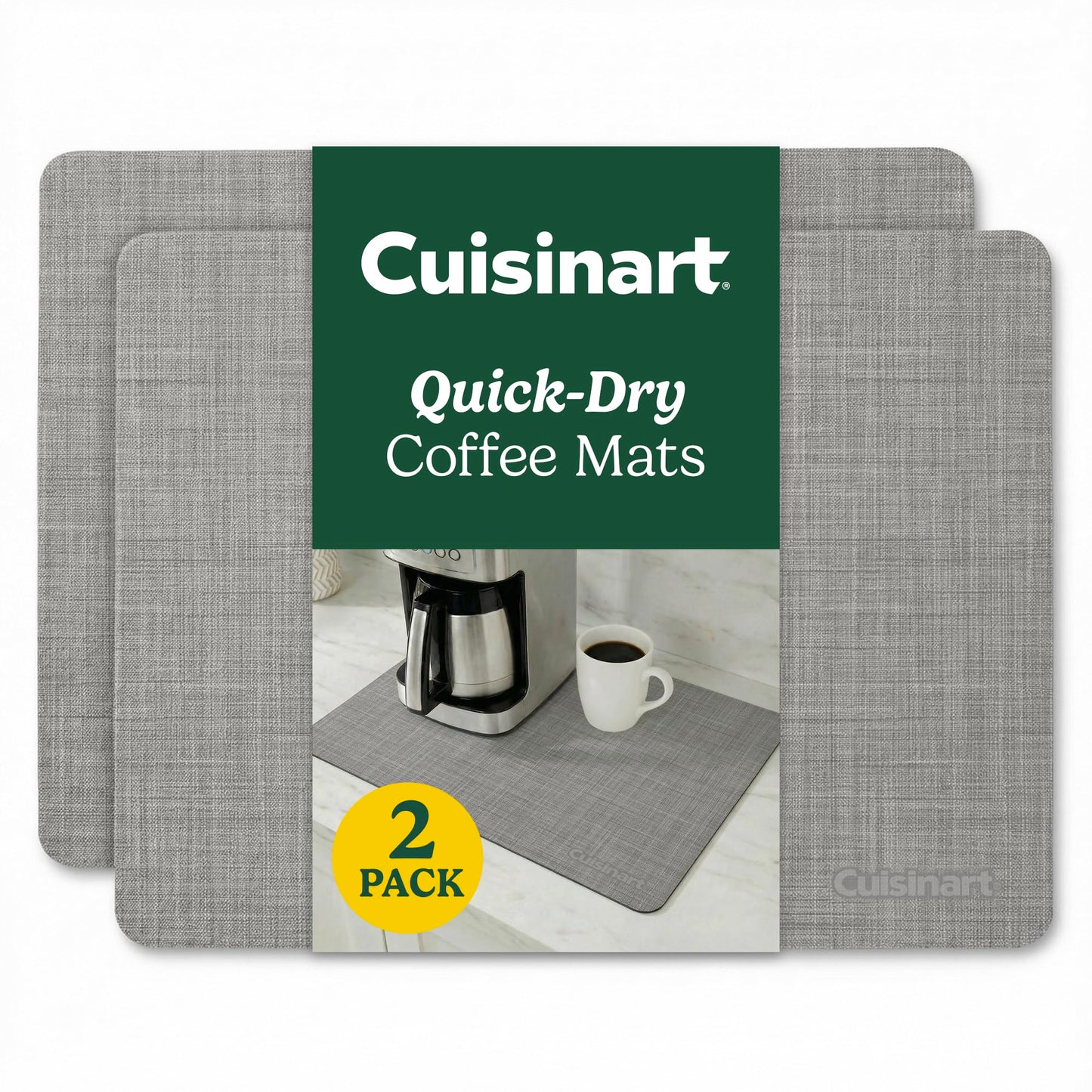 Cuisinart Coffee Bar Mat - Quick-Dry Absorbent, 2 Pack