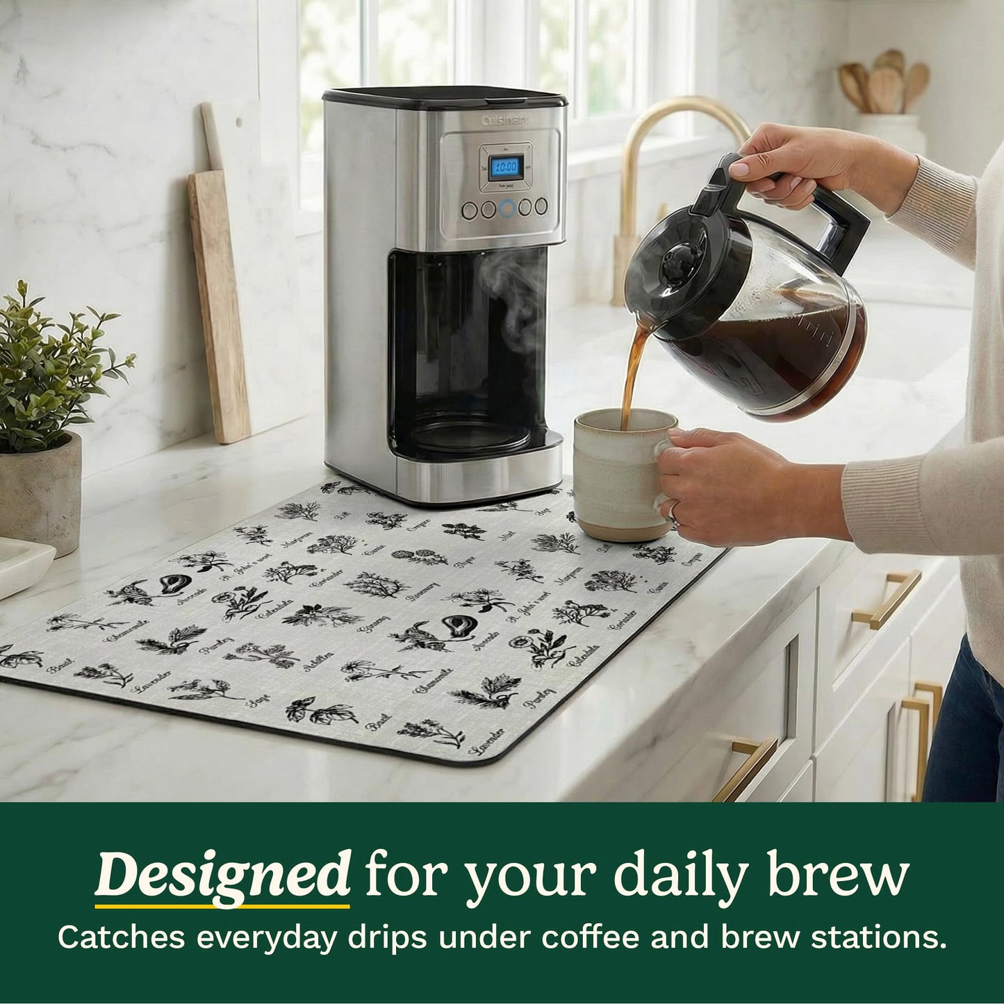 Cuisinart Coffee Bar Mat - Quick-Dry Absorbent, 2 Pack