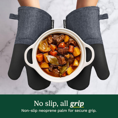 Cuisinart Chambray Oven Mitts - Neoprene Grip, 2 Pack