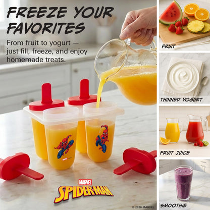 Marvel Spiderman Popsicle Molds - Reusable Ice Pop Mold Set