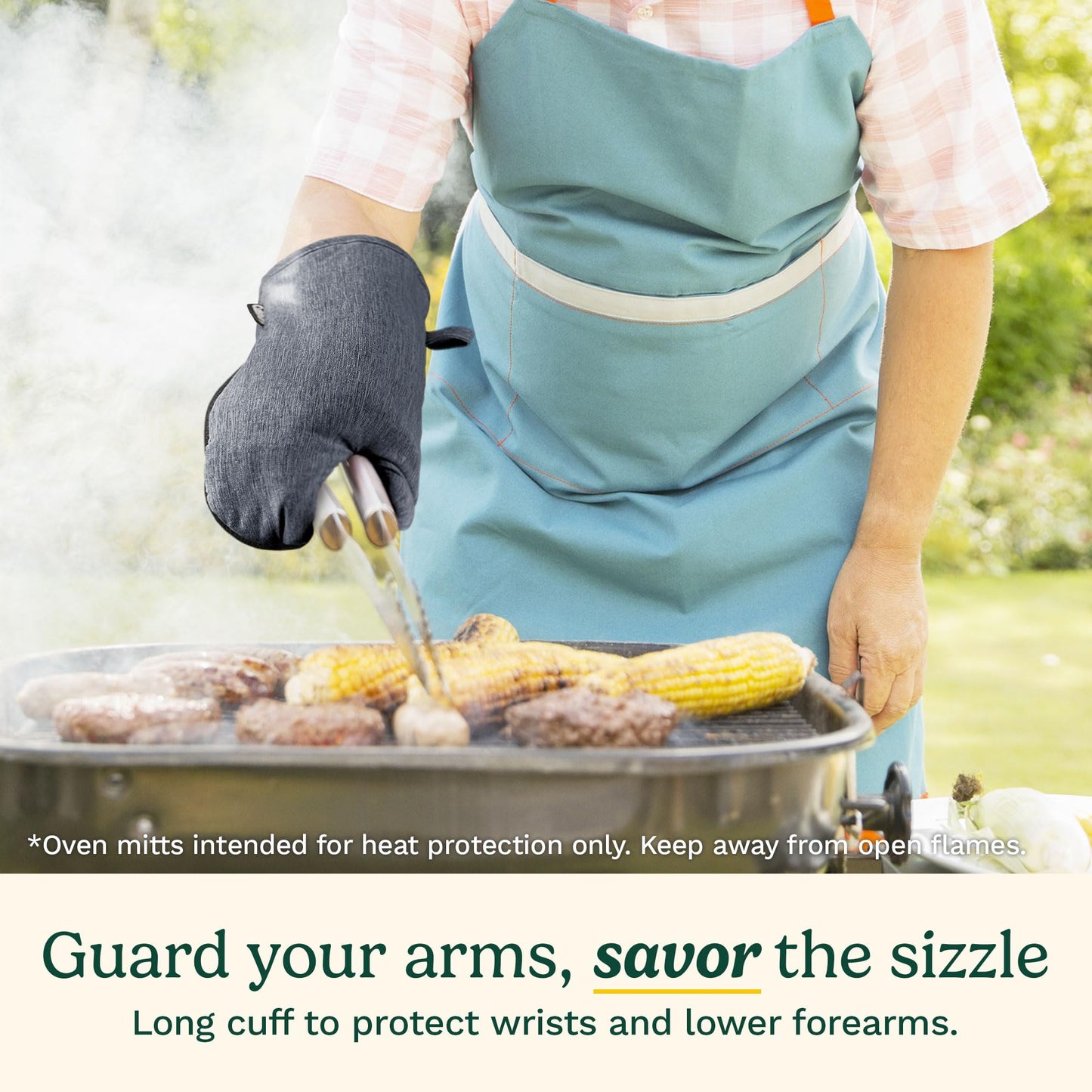 Cuisinart Chambray Oven Mitts - Neoprene Grip, 2 Pack