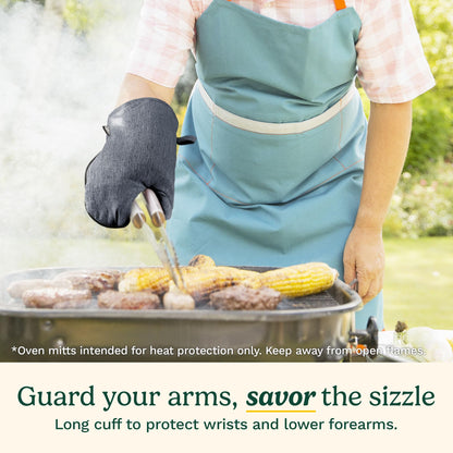 Cuisinart Chambray Oven Mitts - Neoprene Grip, 2 Pack