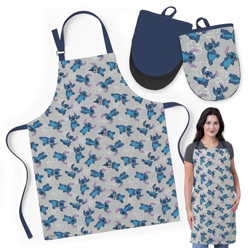 Disney Apron & Mini Oven Mitts Set - 3 Piece Kitchen Bundle