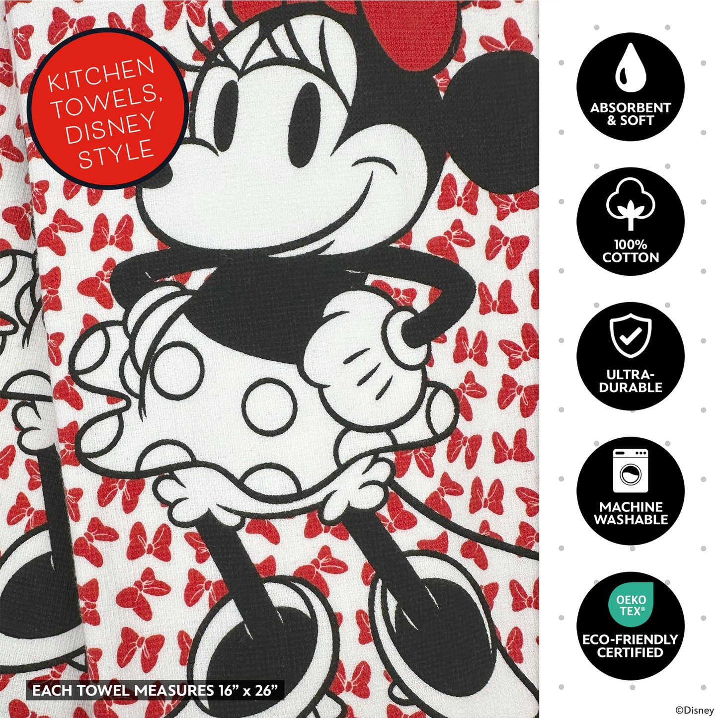 Disney Kitchen Towels & Mini Mitts Set - 4 Piece Bundle