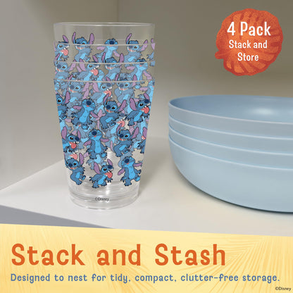 Disney Plastic Cups – 4 Pack 16 oz BPA-Free Stackable Tumblers