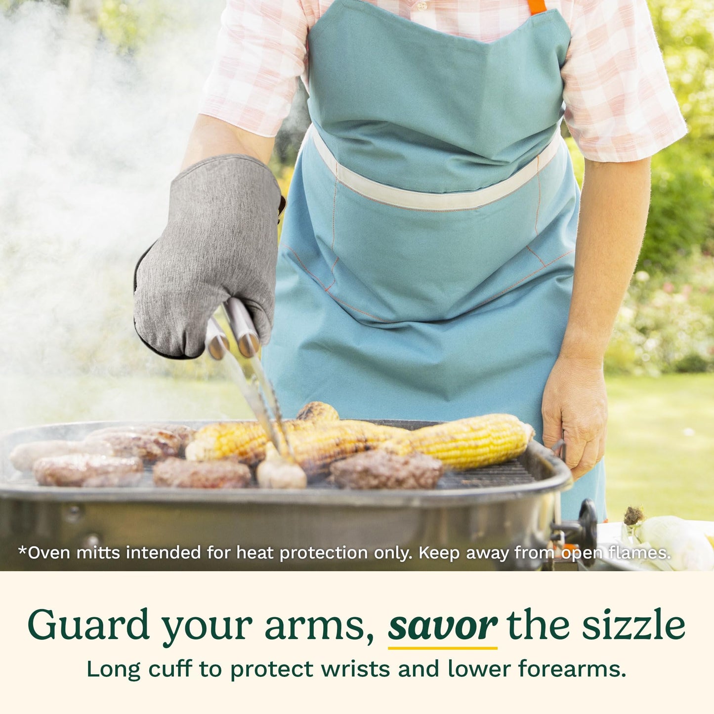 Cuisinart Chambray Oven Mitts - Neoprene Grip, 2 Pack