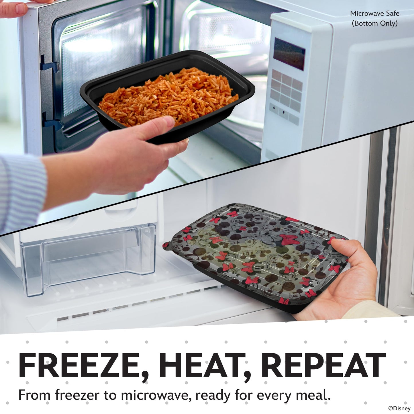 Disney Meal Prep Containers - 20 Piece Reusable Set with Lids