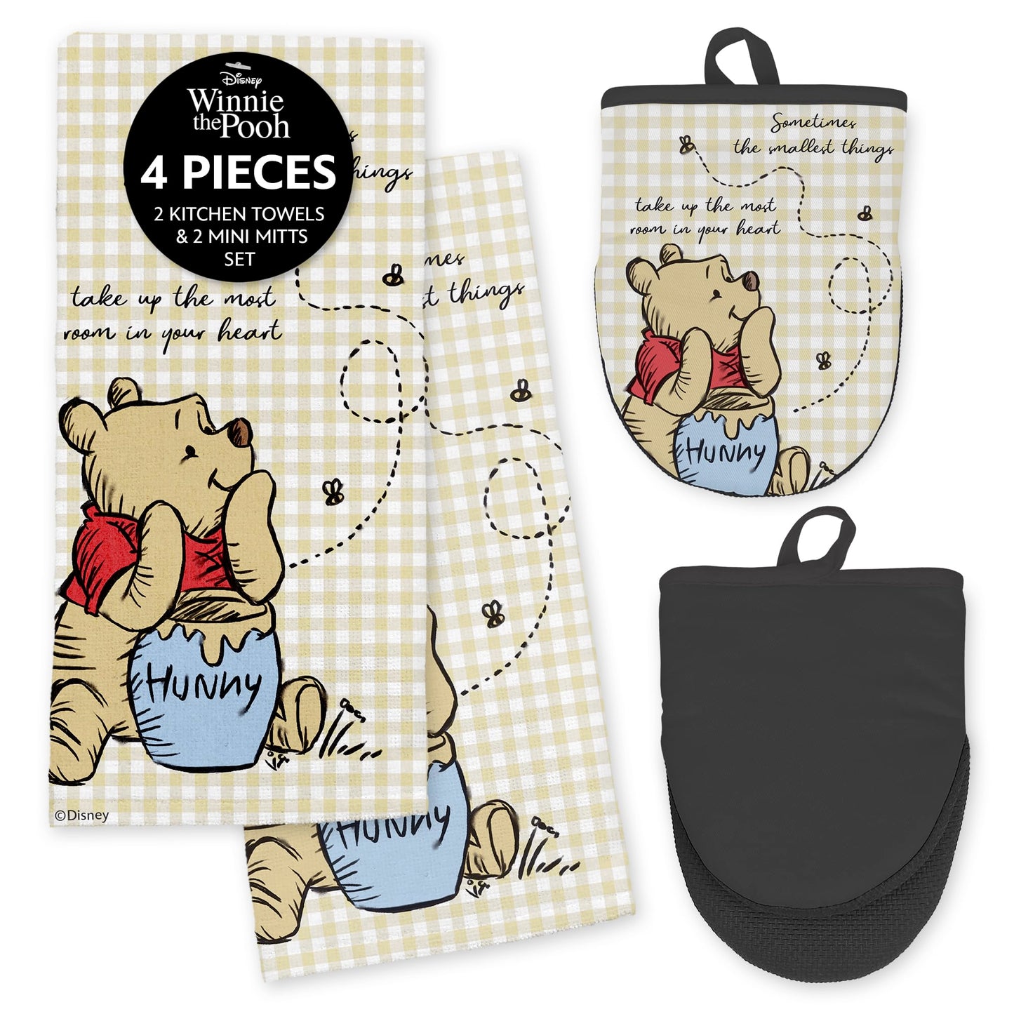Disney Kitchen Towels & Mini Mitts Set - 4 Piece Bundle