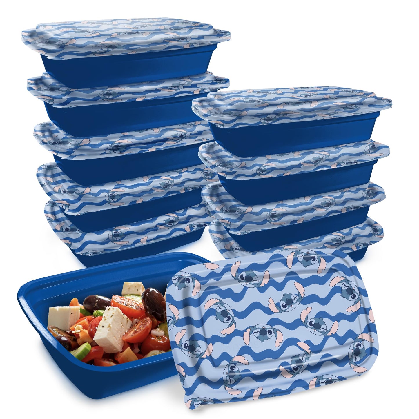 Disney Meal Prep Containers - 20 Piece Reusable Set with Lids