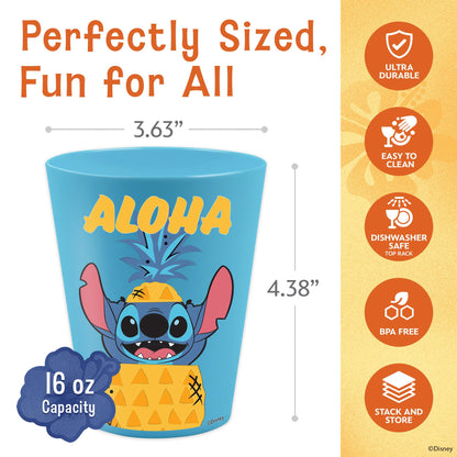Disney Plastic Cups – 4 Pack 16 oz BPA-Free Stackable Tumblers