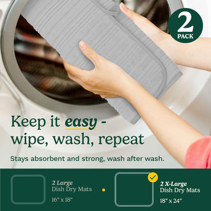 Cuisinart XL Dish Drying Mats - Ultra Absorbent, 2 Pack