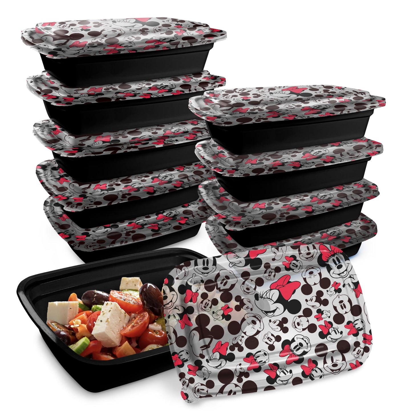 Disney Meal Prep Containers - 20 Piece Reusable Set with Lids