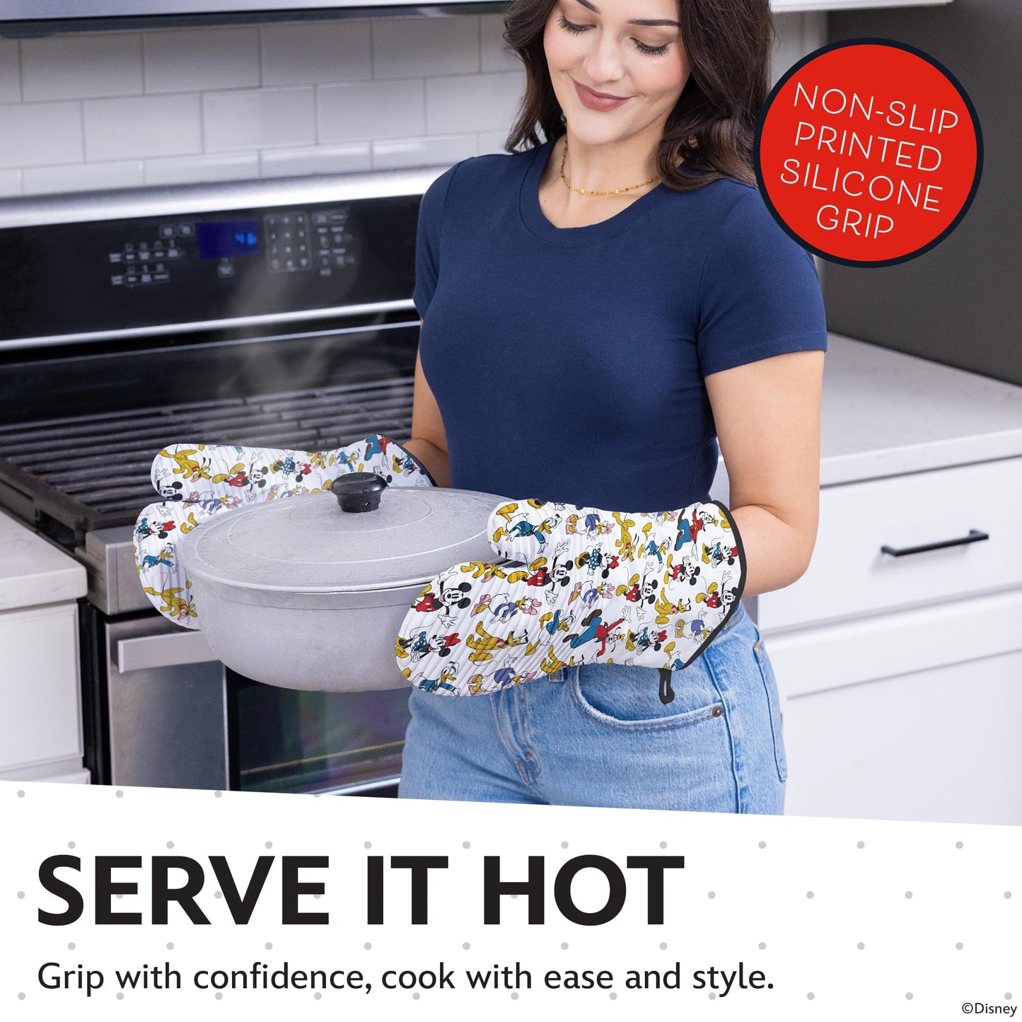 Disney Oven Mitts – Heat Resistant Silicone Grip, 2 Pack
