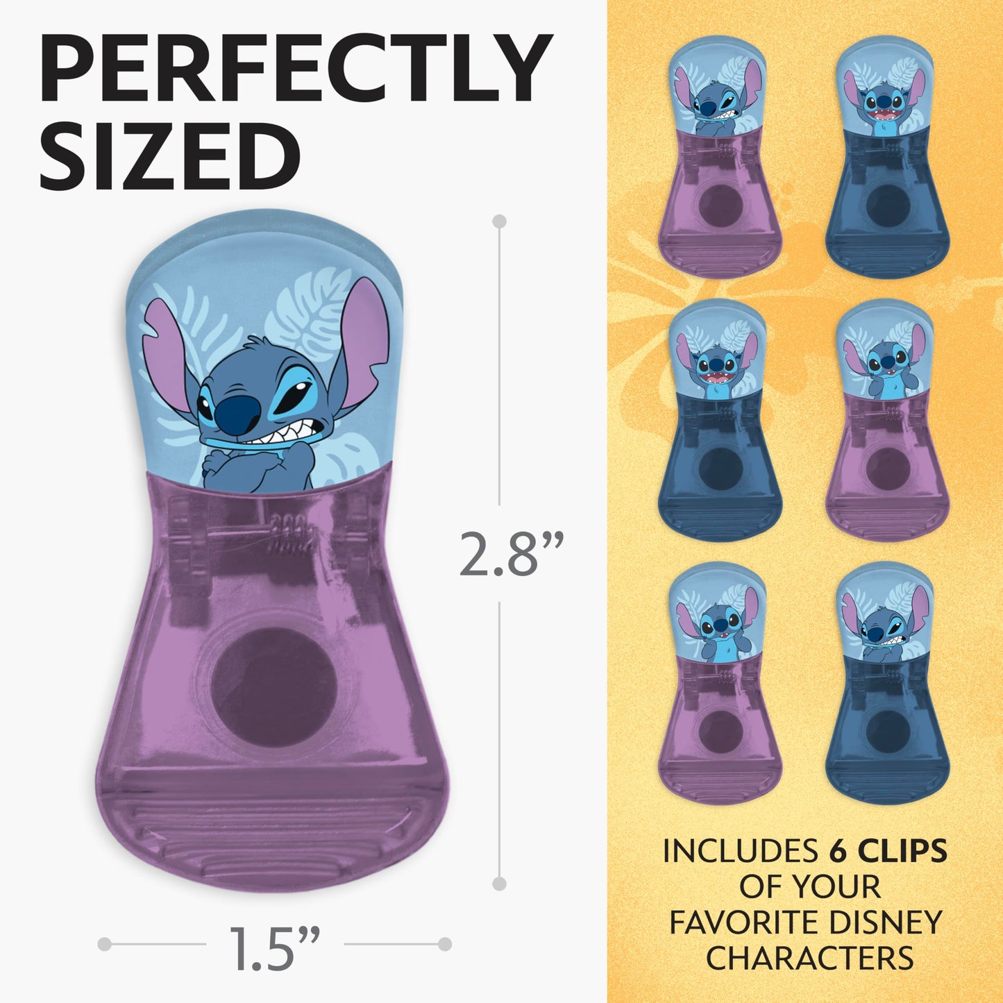 Disney Magnetic Bag Clips – 6 Pack for Pantry & Fridge