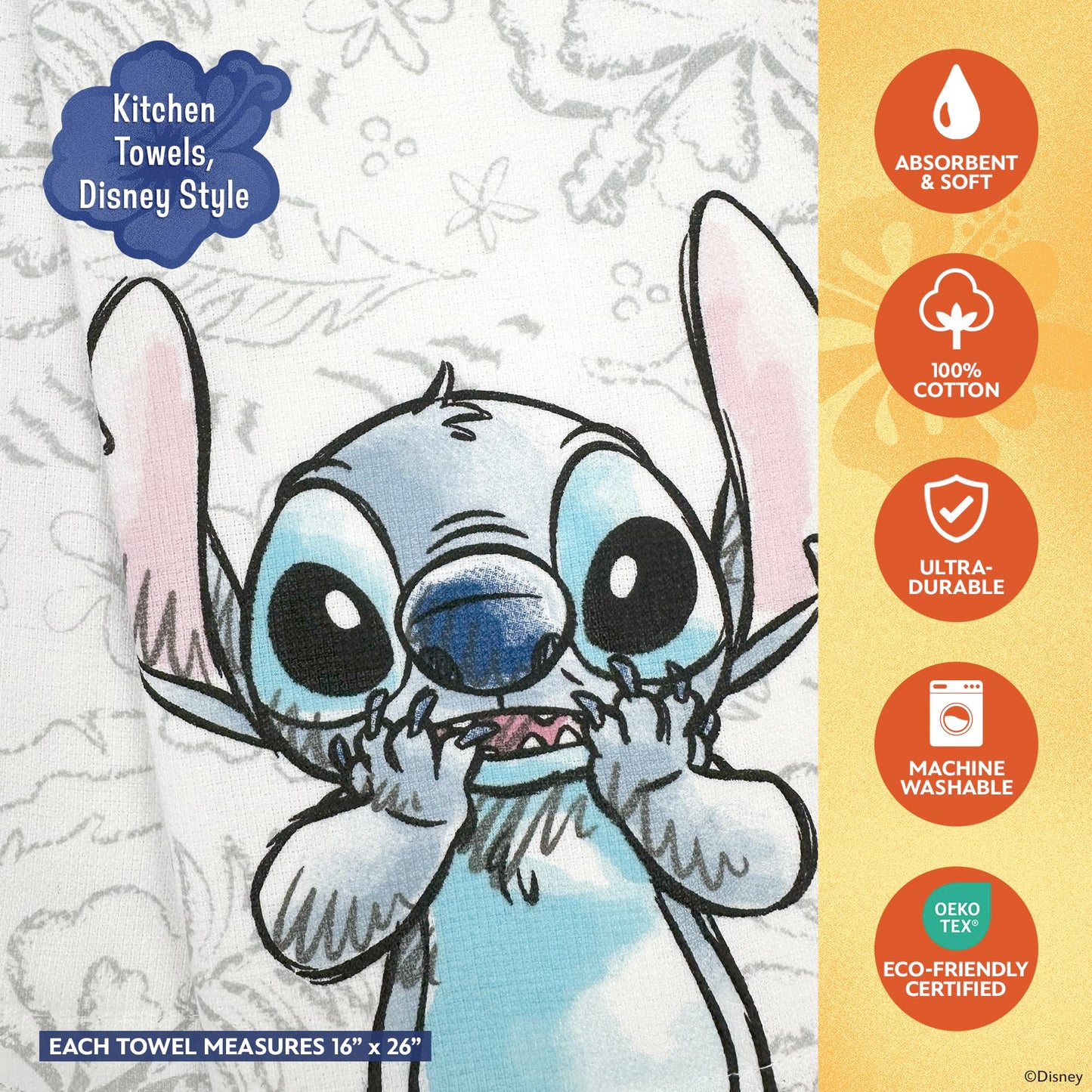 Disney Kitchen Towels & Mini Mitts Set - 4 Piece Bundle