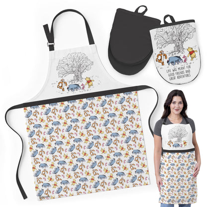 Disney Apron & Mini Oven Mitts Set - 3 Piece Kitchen Bundle