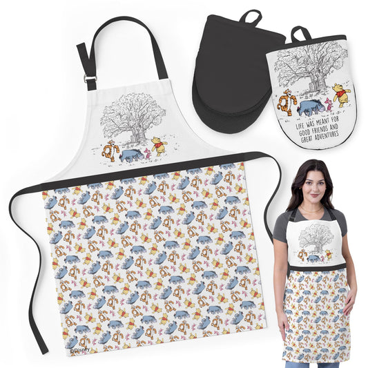 Disney Apron & Mini Oven Mitts Set - 3 Piece Kitchen Bundle