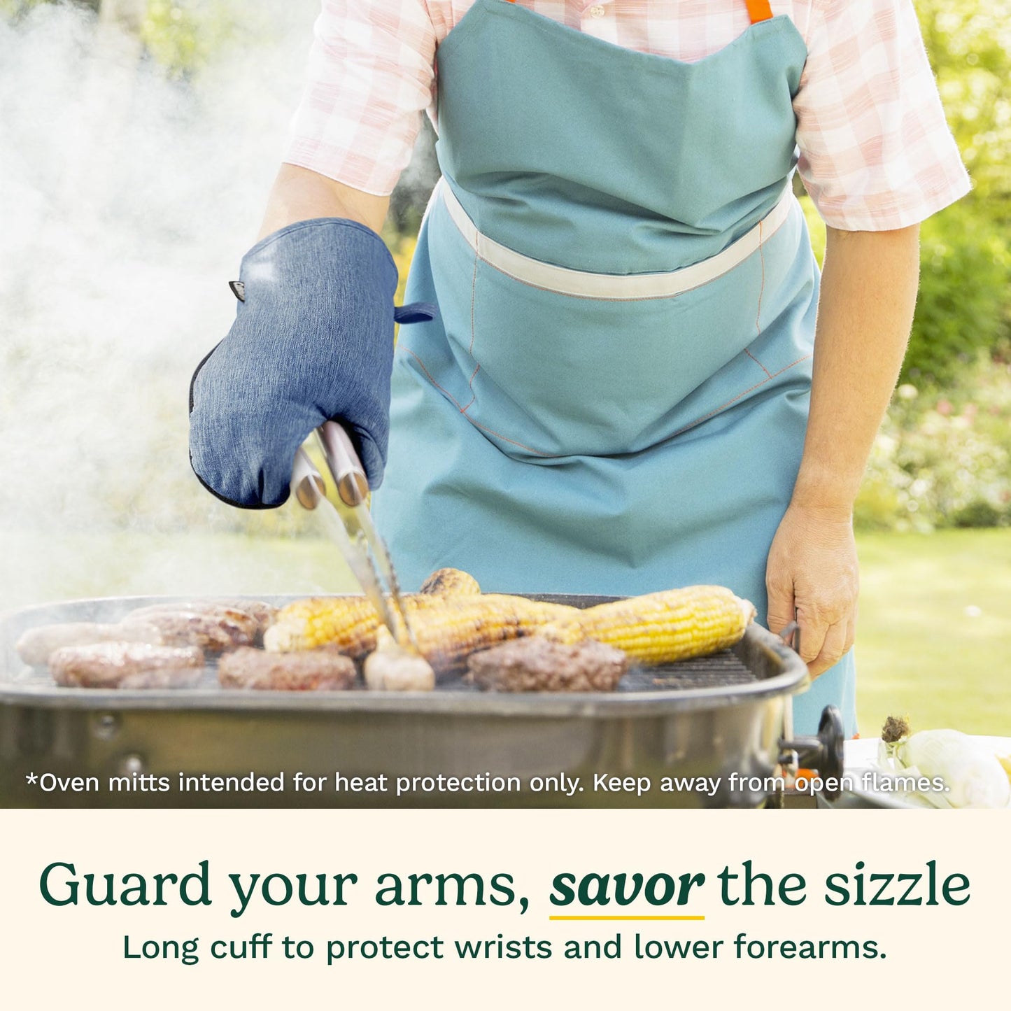 Cuisinart Chambray Oven Mitts - Neoprene Grip, 2 Pack