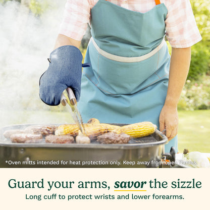 Cuisinart Chambray Oven Mitts - Neoprene Grip, 2 Pack