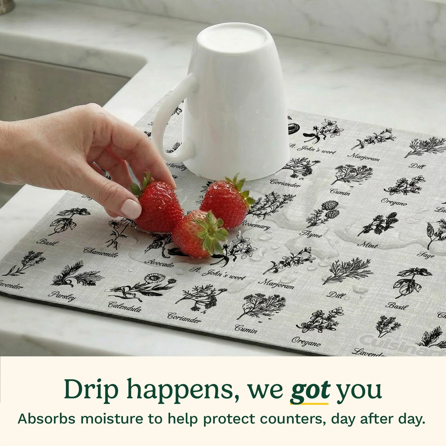 Cuisinart Coffee Bar Mat - Quick-Dry Absorbent, 2 Pack