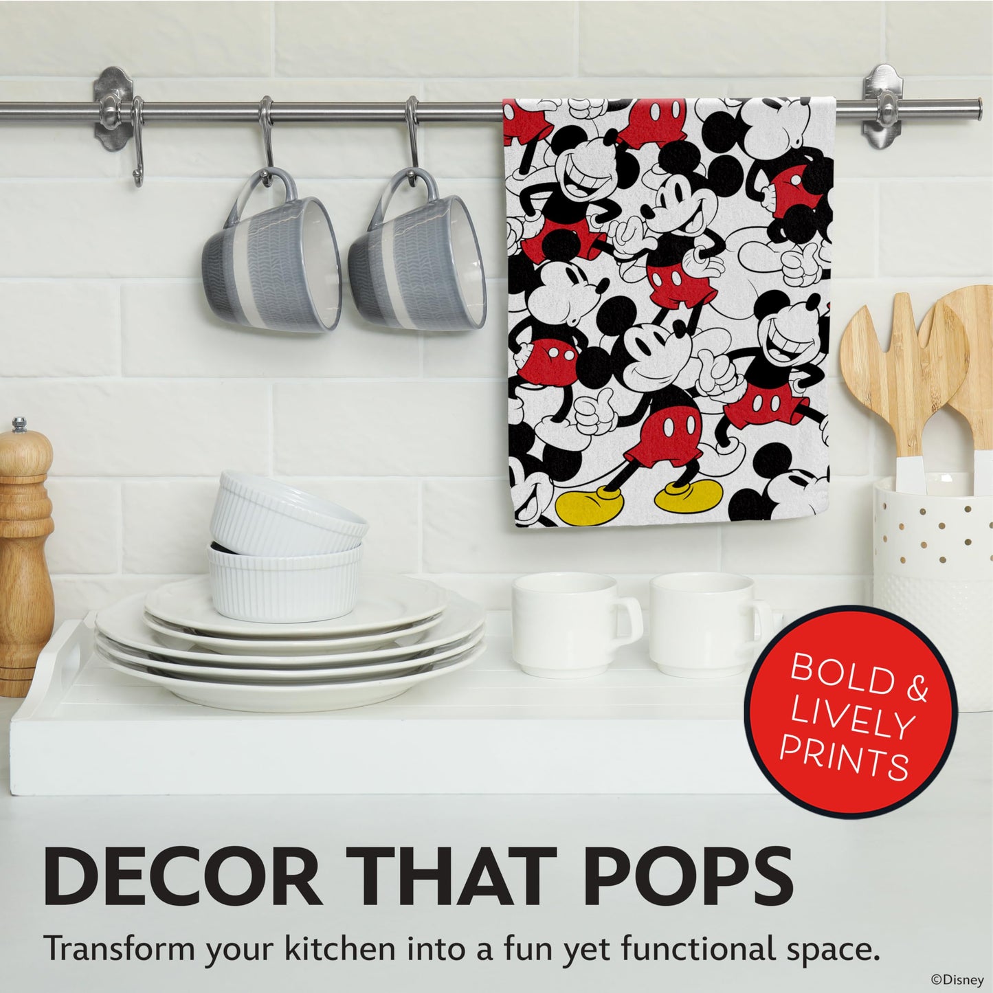 Disney Kitchen Towels - 100% Cotton, 2 Pack