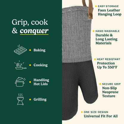 Cuisinart Heritage Oven Mitts - Neoprene Grip, 2 Pack