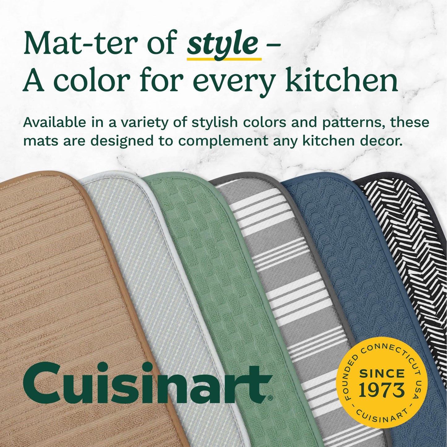 Cuisinart XL Dish Drying Mats - Ultra Absorbent, 2 Pack