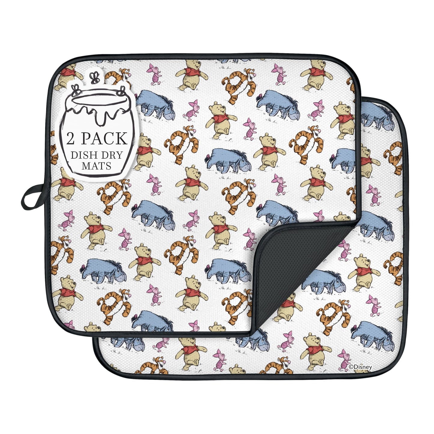 Disney Dish Drying Mats - Absorbent Counter Mat, 2 Pack