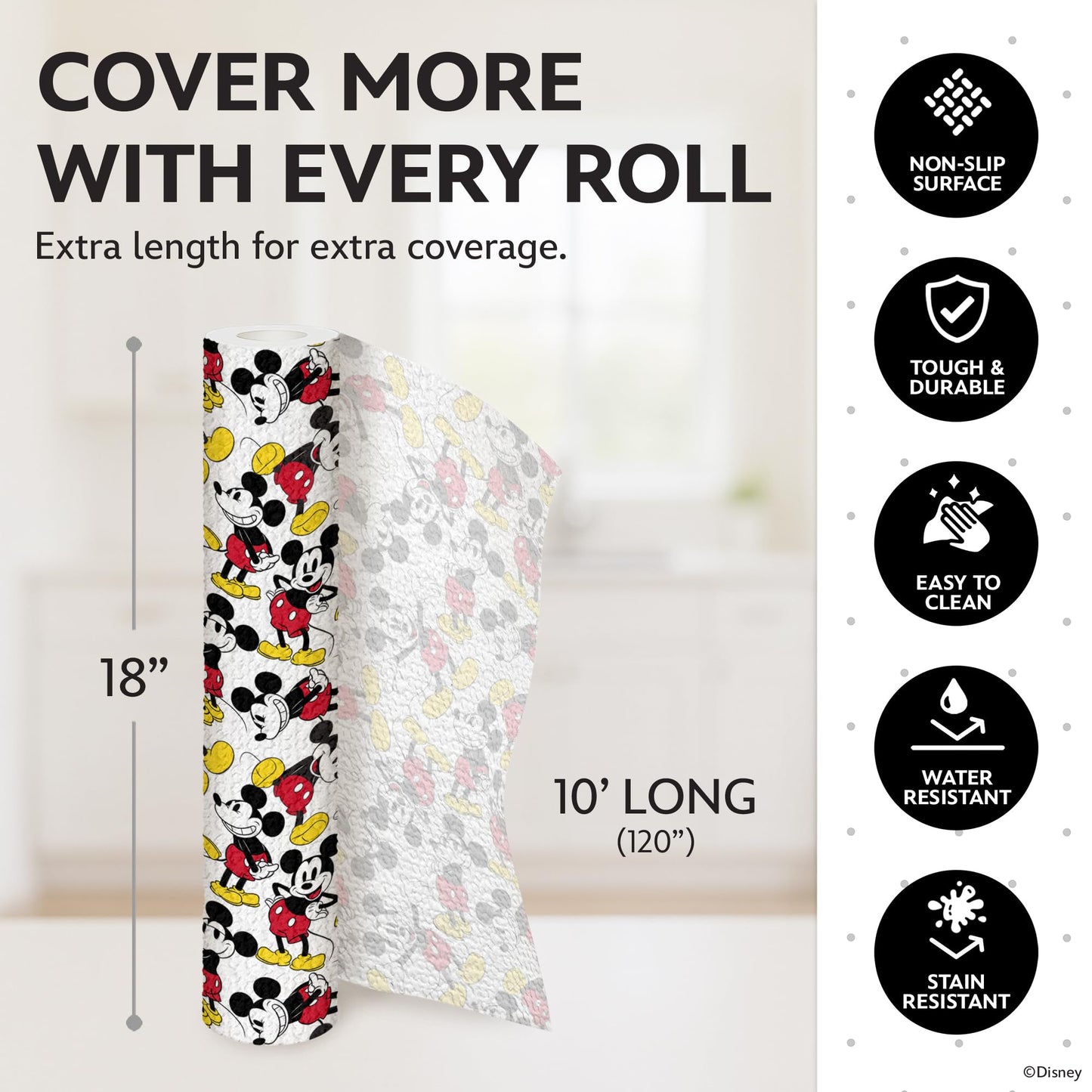 Disney Shelf & Drawer Liner - Non-Slip, No Adhesive