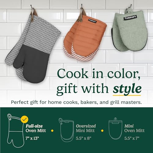 Cuisinart Chambray Oven Mitts - Neoprene Grip, 2 Pack