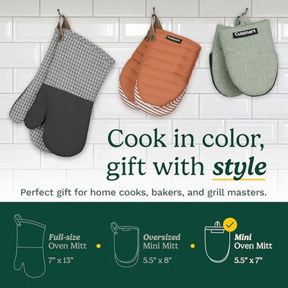 Cuisinart Chambray Mini Oven Mitts - Neoprene Grip, 2 Pack